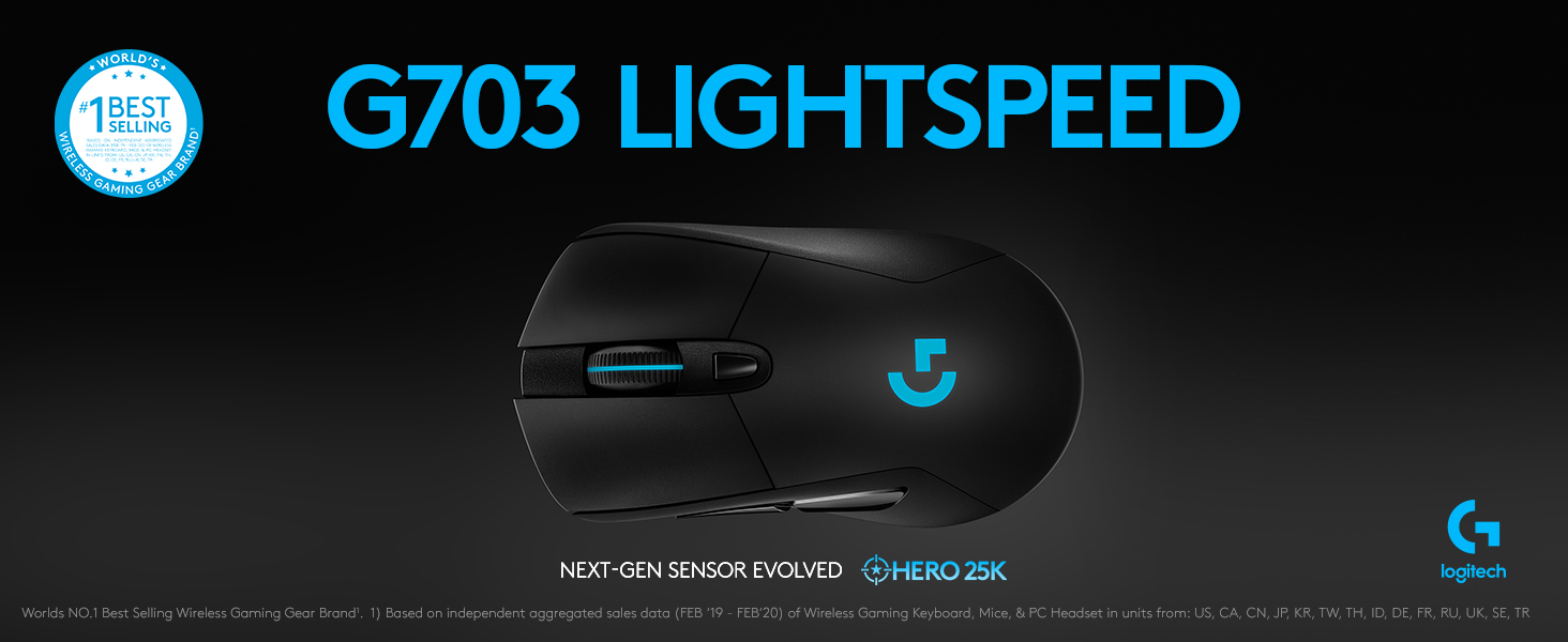 Amazon.com: Logitech G703 Lightspeed Wireless Gaming Mouse | Hero